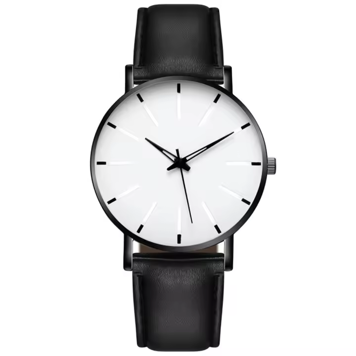 Reloj De Lujo Para Hombres Y Mujeres Reloj De Cuarzo Con Dial De Acero Inoxidable Diseño Casual Nuevo 2024 Correa De Cuero - 1