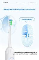Cepillo De Dientes Eléctrico Sarmocare Con 6 Cabezas Intercambiables IPX7 Impermeable Para Adultos Bricles De Dureza Media - details 0