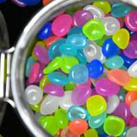 100Pcs Decoraciones De Piedra Noctilucentas Artificiales Para Acuario Jardín Vaso 13x17cm Resina Colorida Lumínescente Decoración Para Pared - details 1