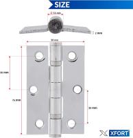 Bisagra de arce con cochetes de Bolas de cromo Pulido de 3 pulgadas (75mm), Maple Bisagra de puerta para Puertas de Madera (2 partes) - details 4