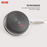 Sartén De Frying AIWILL De Acero Inoxidable 316/304 Calidad Cocina No Adhiere Para Freír Carne Electroestufa Universal 28cm - details 3