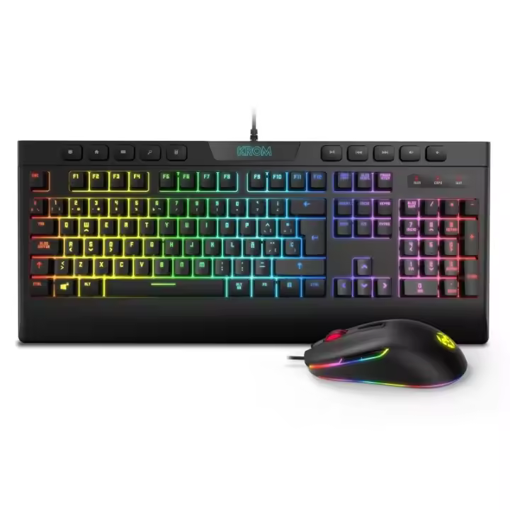 Krom Pack RGB Teclado Membrana y Raton Kalyos SP - 1