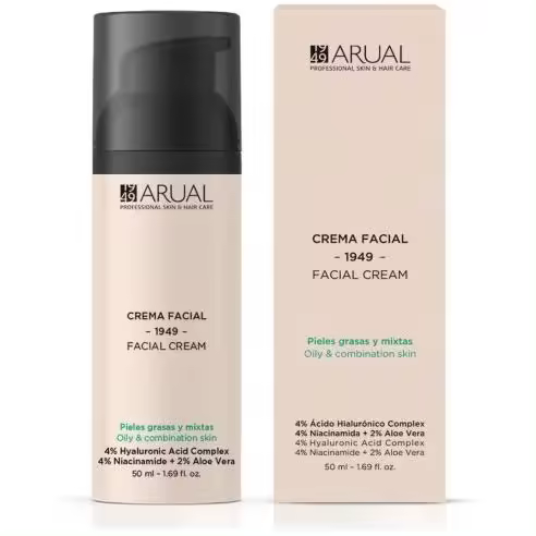 Arual Crema Facial Piel Grasa y Mixta con Ácido Hialurónico. 50 ml - 1