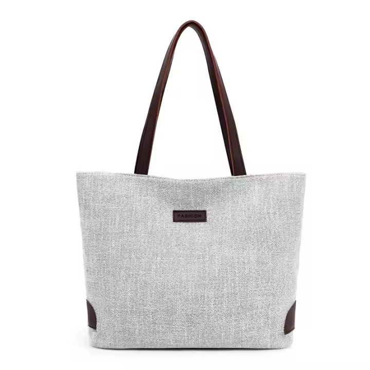 Bolso de mano de Lona informal para Mujer, Bolsa de hombro de gran capacidad, Ligera, de Bolsas, de Algodón y Lino, Con ASA, de viaje, Hobo - 1