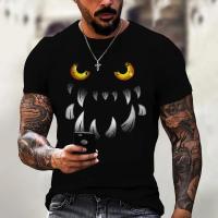 Camiseta Oversize Para Hombre Con Gráfico De Diablo Estilo Gótico Streetwear Cuello Redondo Manga Corta Verano Top Casual - details 3
