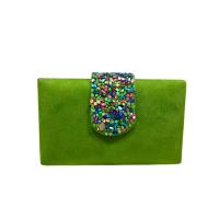 Bolso de Fiesta Bolso de mano Antelina con cierre de piedras multicolores medidas 19.5 x 10.5 cm - details 5