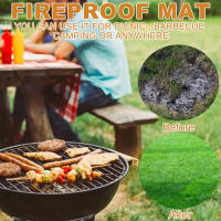 Alfombra De Barbecue Fireproof De Fibra De Vidrio Reutilizable Para Pared De Hogar Y Picnic Tamaño 36 Pulgadas Resistente Al Calor Y Al Fuego - details 4