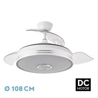 FABRILAMP PREMIUM Ventilador Dc Matanuska 72w 6120lm Blanco Bluethooth 32/47x55/108d.3 Aspas Desp.6 Vel.3 Color. Incluye mando a distancia y dos tijas de 12.5 y 25 centímetro Productos originales calidad de confianza - details 0