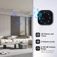 Timbre inalámbrico para exterior, Alimentación por Pilas, 1 transmisor Y 1 receptor, 4 niveles de Volumen, éxito 200m, 38 melodías ajustables, color Negro, indicador LED. - details 2