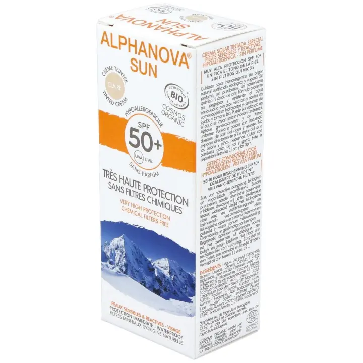 Alphanova Sun Crema Solar Color Claro Spf50+ Hipoalergénica 50G - 1