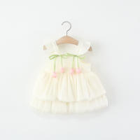 Vestido De Princesa Para Bebé Niña 0-3 Años Vestimenta Veraniega Dulce Con Tul Sin Mangas Adecuado Para Bodas Y Fiestas - details 2