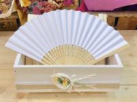 Lote de 40 abanicos de madera de bambú y papel en caja de madera decorada - regalos para invitados de boda, comuniones, bautizos, aniversarios, Detalles de boda y regalos de celebración para eventos - details 4