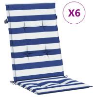 vidaXL Cojines de silla de respaldo alto 6 uds 120 x 50 x 3 cm Color Azul,  Verde,  Verde brillante y mas Cojín Decorativo de Asiento Cojines de muebles de salon - details 0
