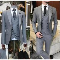 Traje Formal De Negocios Para Hombre En Color Khaki Ajustado Conjunto De 3 Piezas Para Boda Y Promoción Traje Terno Masculino Personalizable Con Chaqueta Blazer Chaleco Y Pantalones - details 2