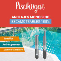 Pack de Tornillo de Anclaje para Lona, cobertor de Piscina. 100% INOX (Acero-Aluminio) y escamoteable MONOBLOC  Pack de: elegir un Pack   PISCIHOGAR VIDA PARA TU HOGAR - details 2