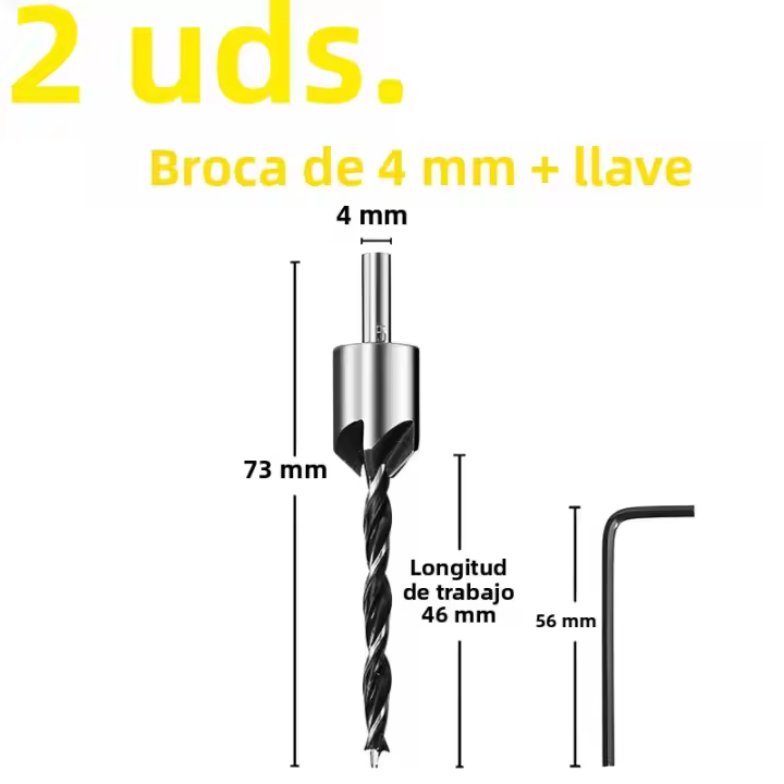 Juego De Brocas Cuentasink HSS 3mm-10mm Para Carpintería Broca De Bordes Cinceladora Para Madera Corte De Huecos De Tornillo - 1