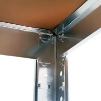 ORION91oficial® - Estantería Metálica Galvanizada | Modular | Almacenaje | 140x70x30 cm | Acero y MDF | Antihumedad | Hogar | Trastero | Almacen | Garaje | 4 Baldas Ajustables | Cargas Pesadas 700Kg | Estantería - spaziOrion91 - details 5