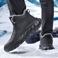 Botas De Invierno Impermeables Para Hombre Con Peluche Suave Suela De Goma Botines De Piel Corta Estilo Casual Para Exterior - details 14
