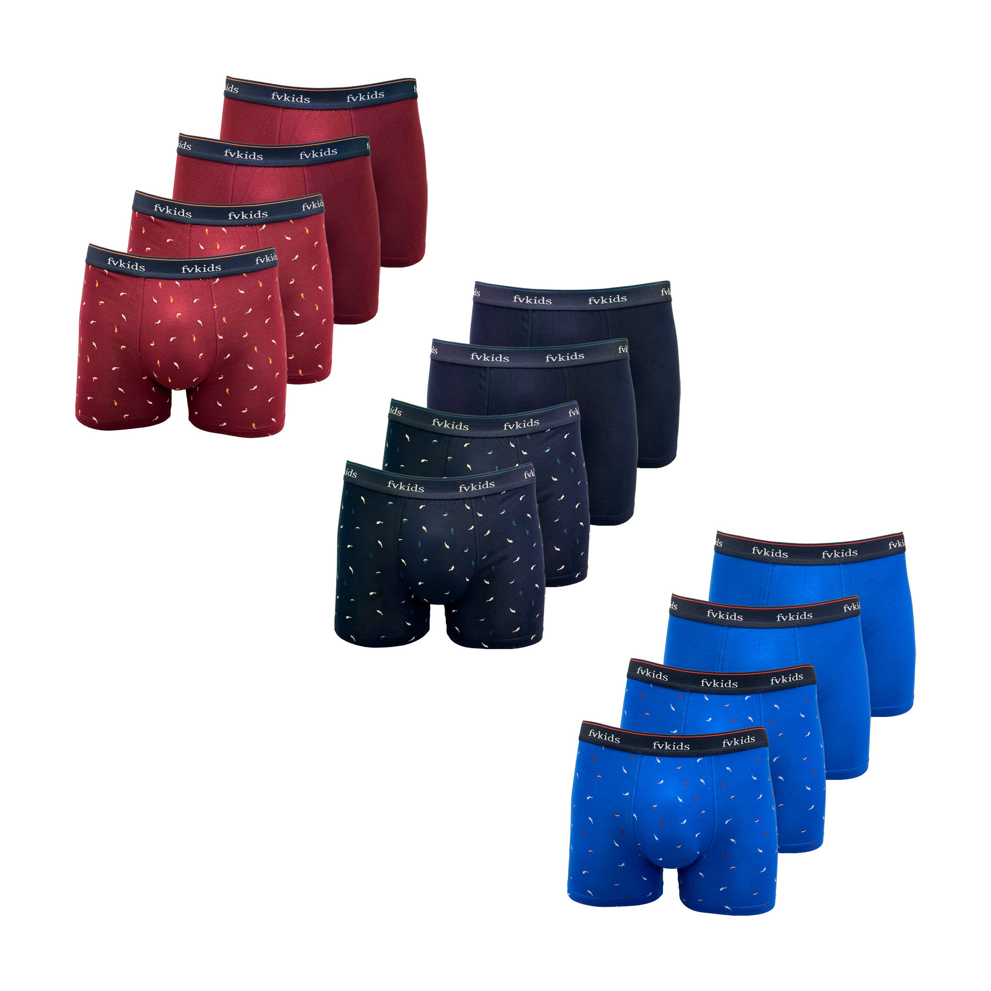 No Name Pack 12 Boxers Niño Suaves y Cómodos | Todas las Tallas | 3 Colores | Tejido Transpirable