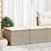 vidaXL Set sofás jardín y cojines 2 pzas ratán sintético acacia beige en color beige y crema/Gris/Marrón y más | acolchados duraderos para sofás de jardín terraza exterior - details 0