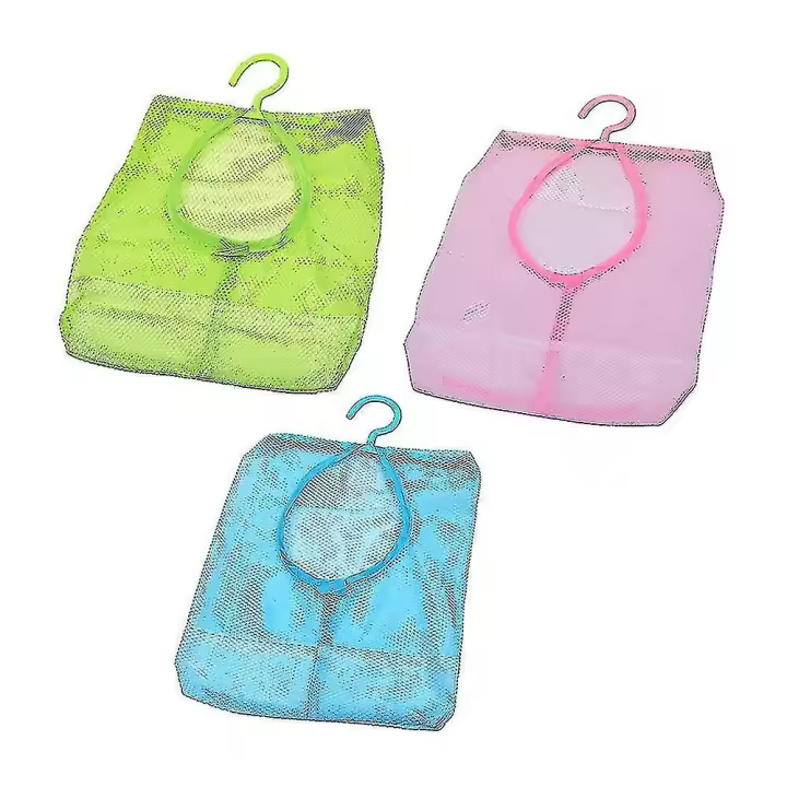 3-Pack Clothespin Bolsa de almacenamiento de cesta con Gancho-Colgantes y almacenamiento Neto - 1