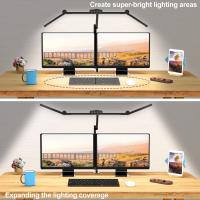 Lámpara De Escritorio LED Con Abrazadera Ultra Brillante 24W Iluminación Atmosférica Auto Dimming Para Oficina Y Hogar Moderno Con Sensor Táctil Incluye Bombillas Garantía De 1 Año - details 4