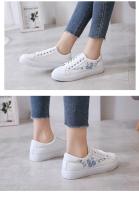 Zapatos Blancos Pequeños Para Mujer Primavera/Verano/Otoño Nuevos Patrón Bordado Coreano Casual Suela Baja Estudiante Zapatos Planos - details 2