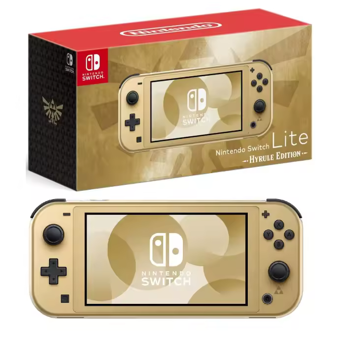 Nintendo Switch Lite Edición Hyrule – Consola portátil dorada con emblema de Zelda + 12 meses de Nintendo Switch Online - 1