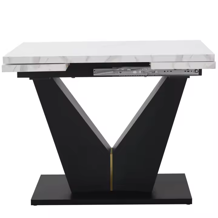 Mesa de Restaurante retrácthil, Mesa de Cocina que ahorra Espacio, encimera broadia, Diseño flexible para oficina en casa y Sala de estar, tablero Blanco en forma de V - 1