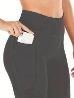 Leggings De Yoga Para Mujer Cintura Alta Levanta Glúteos Estilo Flare Duraderos Elásticos Con Bolsillos Adecuados Para Todas Las Estaciones - details 14