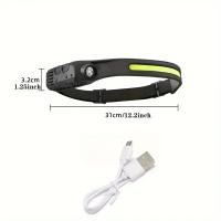 Linterna LED Recargable Por USB Con Sensor De Onda Y Lente De COB Ancho Para Correr Y Acampar 10 Modos Torcha Portátil - details 7