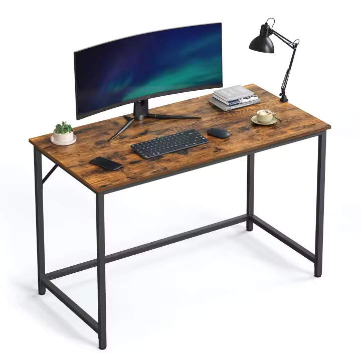 Escritorio Industrial Compacto - 60x120x76 cm, Mesa de Oficina y Estación de Trabajo, Ideal para Teletrabajo, Estudio y Dormitorio, Estructura de Metal - 1