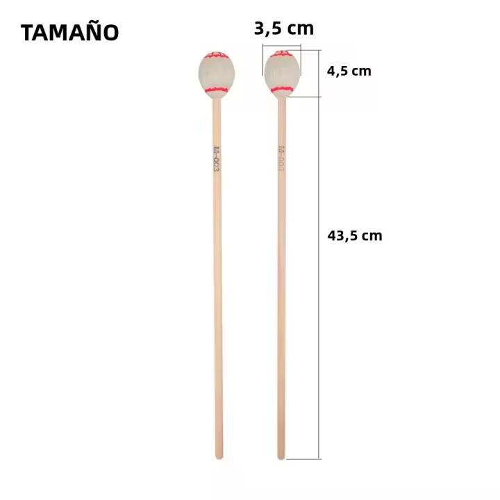 IRIN Palmas De Tambor Para Marimba Y Xilofono Mallets De Percusión Con Mango De Arce Accesorios De Instrumentos Musicales Blanco/Cafe - 1