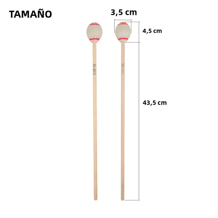 IRIN Palmas De Tambor Para Marimba Y Xilofono Mallets De Percusión Con Mango De Arce Accesorios De Instrumentos Musicales Blanco/Cafe - 1