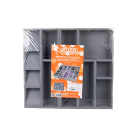 Cofan Organizador de cajones | Adecuado para almacenaje de cubiertos y utensilios | Color: gris | 11 compartimentos | Medidas: 50 x 45 x 6,5 cm - details 2