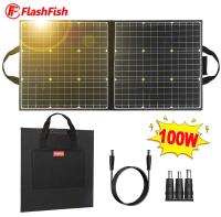 Panel solar portátil Flashfish SP18V 100W con conector 4 en 1, doble salida USB portátil y plegable, compatible con la mayoría de las estaciones de energía para camping, viajes en furgoneta y RV al aire libre - details 2