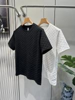 Camiseta De Hombre Elegante Y Lujosa a Cuadros Veraniega Con Mangas Cortas Estilo Casual Versátil De Terciopelo Suave Para Viajes - details 1