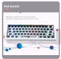 Teclado Mecánico ZUOYA Gmk61 Kit De Retroiluminación RGB Bluetooth 2.4G Wireless 3-mod Hot-swappable Estructura De Ganchos Para Escritorio Portátil Tablet - details 1