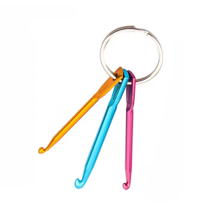 Juego De 3 Tamaños Mini Gancho De Crochet De Aluminio Para Herramientas De Manualidades Y Tejido Multicolor Para Llaves - 1