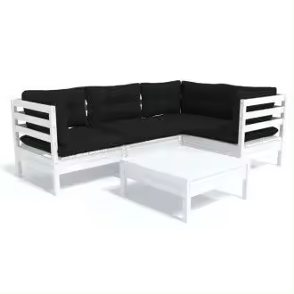 VIDAXL 3096377 juego de muebles de pino para uso exterior de 5 piezas color blanco con cojines antracita vida xl - 1