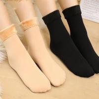 Calcetines Cortos De Piel De Cachemira Térmicos Para Mujer Invierno Gruesos De Poliéster Y Algodón Calcetines De Veludo De Nieve Para Casa - details 7