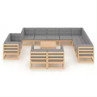 VIDAXL 3077009 juego de comedor moderno para el jardín de 11 piezas con cojines color gris vida xl - 1