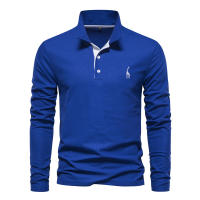 POLO de algodón con solapa nueva para hombre, camisa informal de moda con bordado de cervatillo, manga larga, primavera y otoño, 2024 - details 1