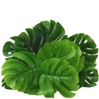 12 Hojas De Planta Artificial Monstera Hojas De Palma Verdes Para Decoración De Hogar Y Jardín Sala De Estar Hojas De Plástico Falsas Para Decoración De Mesas - details 0