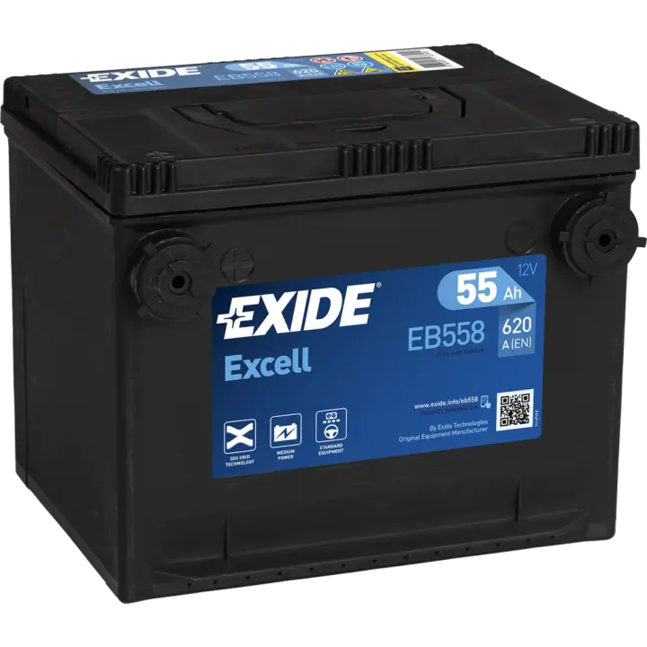 Batería Exide EB558 Excell. 12V - 55Ah/620A (EN) Caja G75 - 1