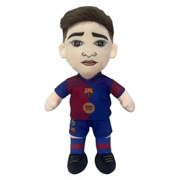 Barcelona Peluches Jugadores FC Barcelona Lamine Yamal, Lewandowski, Gavi y Dani Olmo de 40cm, Regalo Ideal para Fans y Niños, Cumpleaños, Peluche Jugador Barça - 1