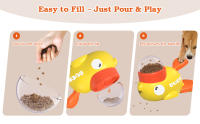 Juguete Interactivo Para Perros Y Gatos Forma De Pato Amarillo Dispensador De Alimentos Rompecabezas Lento Alimentador De Mascotas Juguetes De Comida - details 3