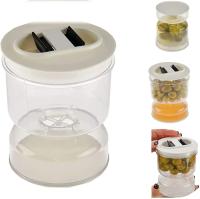 Juego De Botellas De Vidrio Para Ensalada Con Desagüe Y Estilo Japonés Jarra De Ajo Con Flip Y Estrainer Diseño De Horloge Para Olivas Y Alimentos En General - details 2
