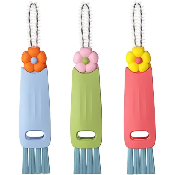 Juego de cepillo de limpieza de tapa de taza 3 en 1-Limpiador de tapa con cepillo, cepillos multifuncionales, eficientes y duraderos para Gap3-Pack de botellas - 1