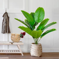 Árbol De Palma Tropical Artificial 65-120cm Hojas De Plátano Falsas Toque Real Strelitzia Plantas De Plástico Para Jardín Y Hogar - details 16